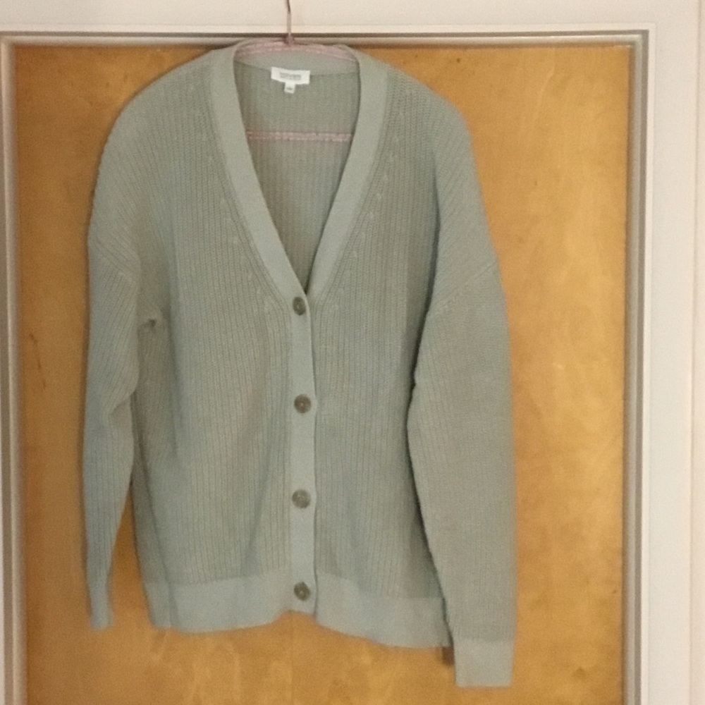 Haven Well Within Garment-Dyed Organic Cotton Shaker Stitch Cardigan